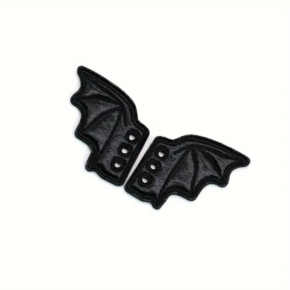 Pair of Goth, Emo Punk, Rock Bat Wing Shoe Boot Decoration Attachments